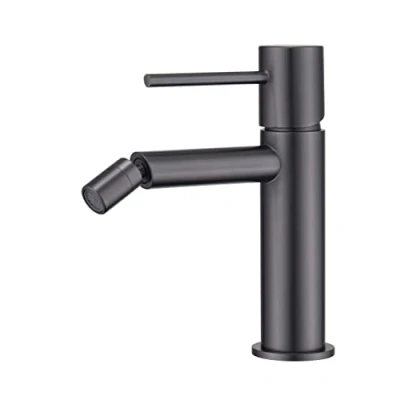 Immagine di MIICE BDIDE Rubinetto monocomando per WC acqua fredda/calda igienico SERIE MONZA Black Gun Meta Colore Grigio molto scuro satinato BDM039 2BGM