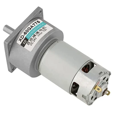 Immagine di DC12V / 24V 35W Mini Motoriduttore Dc, Motore a Coppia Grande Regolabile In Velocità Metallo CW/CCW (24 V 100 rpm)