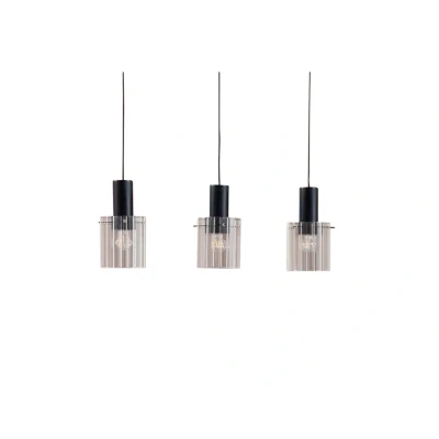 Immagine di Lucande lampada a sospensione Eirian, 90 cm, 3 luci, nero, vetro