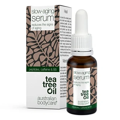 Immagine di siero anti invecchiamento, 100% vegano antirughe viso con acido ialuronico, peptidi e caffeina, rughe, ingredienti per occhi, 30 ml, tipo di pelle: normale, maturo, sensibile