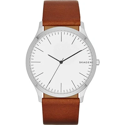 Immagine di Skagen Orologio Jorn da uomo, movimento a tre lancette, cassa 41 mm in acciaio inossidabile color argento con cinturino pelle, SKW6331