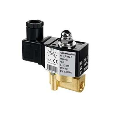 Immagine di FSA Elettrovalvola in Ottone 1/8&quot; 230V AC 0 10 bar NBR normalmente chiusa
