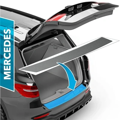 Immagine di uProtect Pellicola Protettiva per Bordo di Carico Set completo Mercedes Benz GLC 1 (I) X253 I 2015 2022 Protezione Paraurti, antigraffio, vernice Filo A Carbone