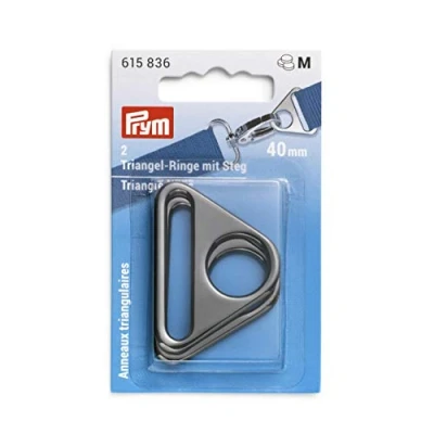 Immagine di Prym Anelli triangolari con Ponticello, 40 mm, Canna di Fucile, Zinco