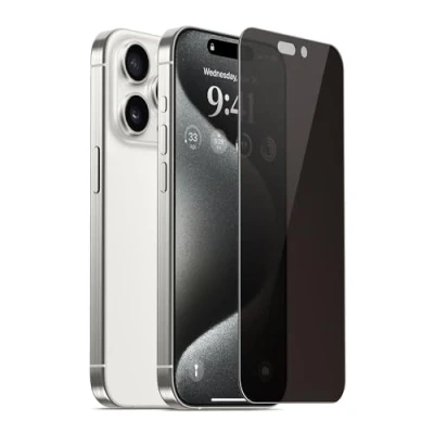 Immagine di elago Privacy Glass+ Pellicola Protettiva Compatibile con iPhone 15 Pro Proteggi la Privacy, Durezza della Superficie 9H, Infrangibile, Protezione dai Graffi