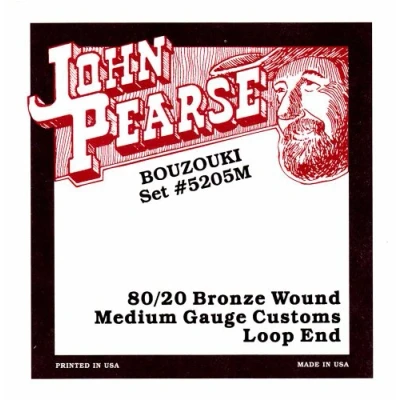 Immagine di John Pearse® Strings »5205M MEDIUM CUSTOMS Bouzouki 80/20 BRONZE LOOP END« Corde per 013/044