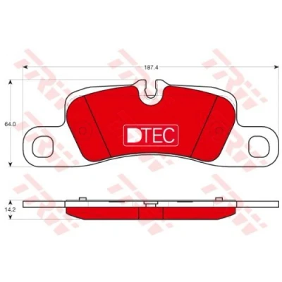 Immagine di TRW DTEC COTEC GDB1839DTE Kit pastiglie freno Predisposto per contatto segnalazione usura PORSCHE: Cayenne