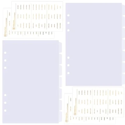 Immagine di DY.2ten 14 Fogli Trasparente Bianco Divisori Raccoglitori ad Anelli A5,6 Fori Plastica Divisorio Pagina Indice Tab,per A5 Quaderni Anelli, per Scuola o Ufficio(21cm x 14.2cm)