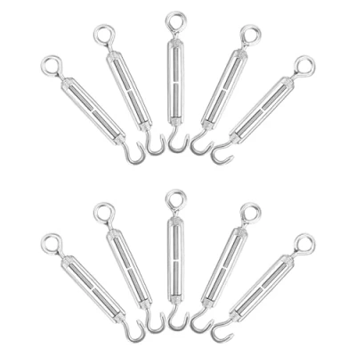 Immagine di QWORK® 10 Pezzi M5 Tenditore (gancio E Occhio), Tenditori In Acciaio Inossidabile 304, Filo