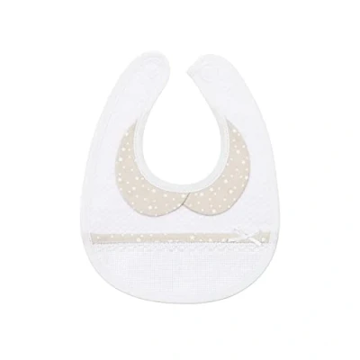 Immagine di Filet Bavaglino neonato con colletto colorato Tasca in Tela Aida 55 fori Chiusura Velcro Confezione da 1 100% Made Italy