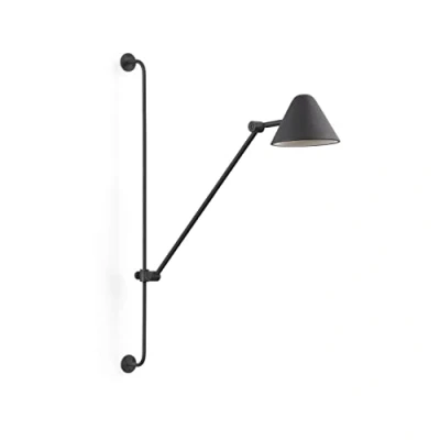 Immagine di EXO lighting Applique da parete ARM, (H.76 cm), interno, nero, LED COB 5W, 3000K, 728lm, 330 e 180, IP20 Illumina sale d&#039;attesa, salotti, pranzo, sala studio o lettura.
