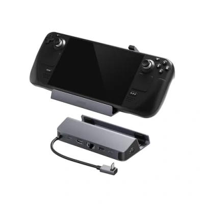 Immagine di Docking Station per Steam Deck/ROG Ally 6 in 1 di Anker, hub USB C con HDMI 4K@60Hz, Ethernet 1Gbps, 2 porte A e C, ricarica rapida 100W