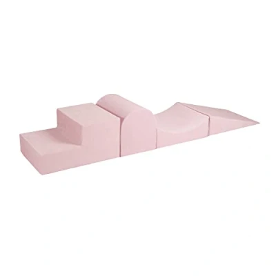 Immagine di MEOWBABY 4 blocchi di schiuma morbida Playset Playground 145x45cm per neonati e bambini piccoli, arrampicata interna, parco giochi interno durevole, luce, velluto, ecru