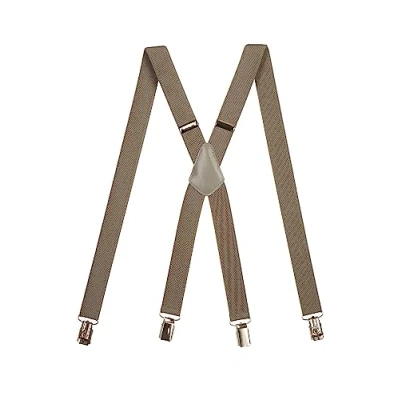 Immagine di Olata Bretelle Sottili a Forma di X, Unisex, Regolabili, Elastiche, con Clip in Metallo, 2,5 cm. Grigio