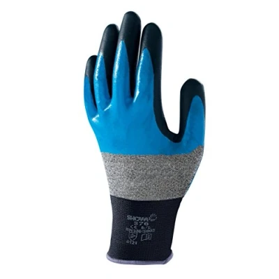 Immagine di Showa 376R Gr.XL 4702 XL Nylon, Nitrile Guanto per meccanica e assemblaggio Taglia (Guanti): 9, EN 388 CAT II 1 Paio/a