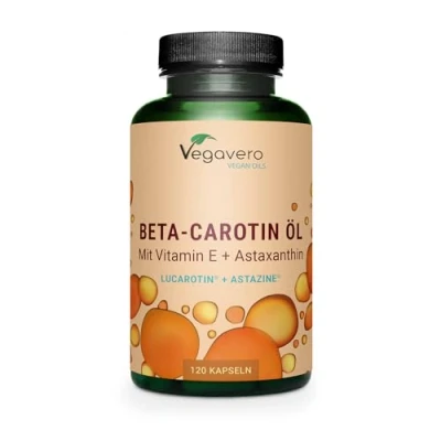 Immagine di BETACAROTENE PLUS Vegavero® con Vitamina E + Astaxantina AstaZine® Lucarotin® B SUN Beta Carotene Integratore Attivatore Abbronzatura 120 capsule GreenCaps®