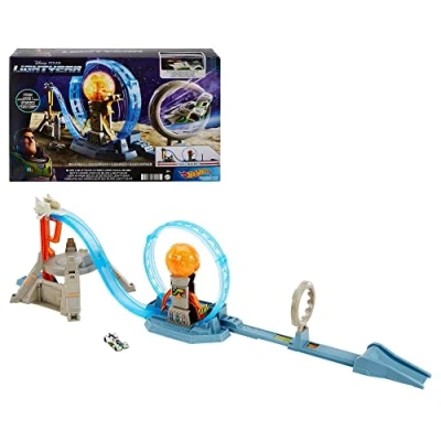 Immagine di Hot Wheels Character Cars Buzz Lightyear Hyper Loop Challenge Playset, Giocattolo per Bambini 3+ Anni, HGP90