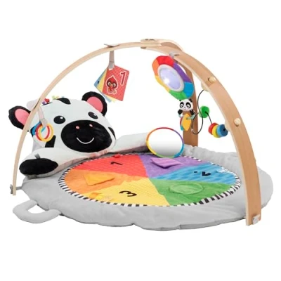 Immagine di Palestrina in peluche Zen’s Activity Milestones di Baby Einstein, con barra legno, per neonati e bimbi, 0 12 mesi, lavabile lavatrice