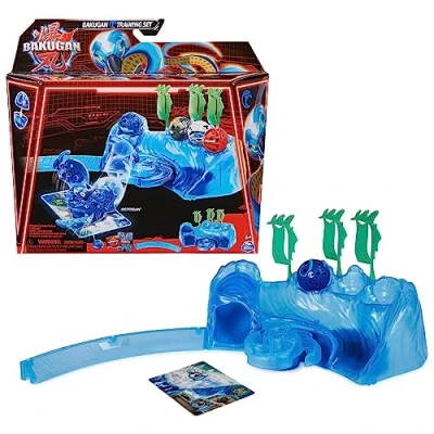 Immagine di BAKUGAN Set di allenamento 3.0 con Core Ball Octogan dal clan dell&#039;acqua, paesaggio action figure personalizzabili e carte da collezione, per bambini dai 6 anni in su