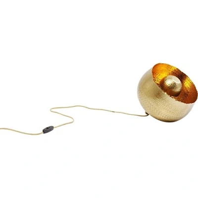 Immagine di Kare Design Lampada Da Pavimento Apollon, Oro, Ø28Cm, Piantana Color Oro Opaco, Lunghezza Filo 200Cm, Superficie Martellata, Lampadina Non Inclusa