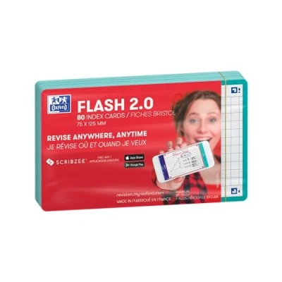 Immagine di Oxford flash 2.0 80 Schede Bristol 7,5 x 12,5 cm, con cornice verde menta