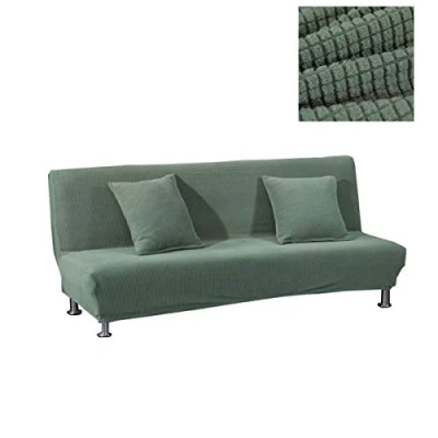 Immagine di WINS Fodera Futon Divano Letto Copridivano Clic Clac 3 Posti per Senza Braccioli Antiscivolo Elasticizzata Army Green