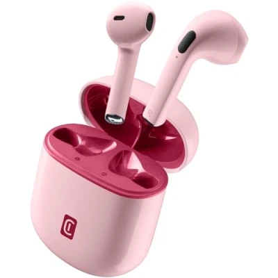 Immagine di cellularline WIRELESS HEADSET STYLE COLOR Auricolari Bluetooth con Custodia di Ricarica in Match Colore Talk Time 3 ore Play 4 Total 24 ChargingTime 2 (Rosso)