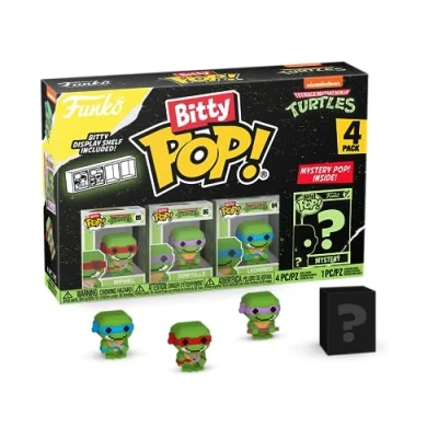 Immagine di Funko Bitty Pop! Teenage Mutant Ninja Turtles 8 Bit Raphael, Donatello, Leonardo E una Mini Figura Misteriosa a Sorpresa 0.9 Inch (2.2 Cm) TMNT da Collezione Idea Regalo