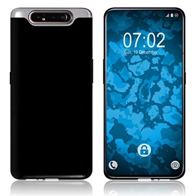 Immagine di PhoneNatic Custodia Compatibile con Samsung Galaxy A80 Cover Nero Trasparente in Silicone