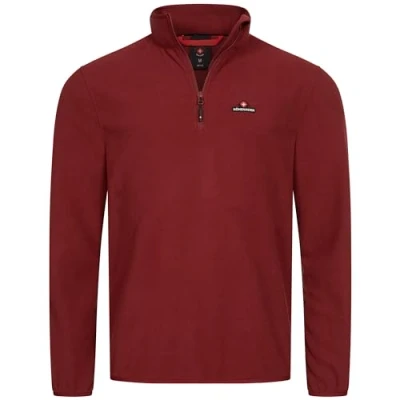 Immagine di Höhenhorn Skyja Felpa in pile da uomo, per autunno e inverno, micropile, mezza zip, Colore: rosso, 5XL