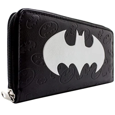 Immagine di Animation Dark Knight Caped Crusader Bat Emblema in Rilievo Portafoglio/Portamonete/Borsa con Tasca per Monete &amp; Porta Carte, Nero