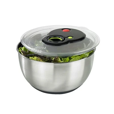 Immagine di Emsa Turboline Centrifuga Insalata 4.5 l, Acciaio Inossidabile, Inox/Nero, , 1 Unità