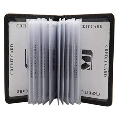 Immagine di Porta carte di credito in pelle bufalo MJ Design Germany con protezione RFID e NFC nero