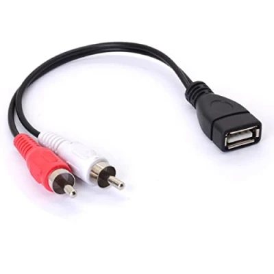 Immagine di Tomost cavo da USB a RCA, 2.0 femmina e 2 RCA maschio, splitter Y, adattatore AV audio video composito (20 cm)