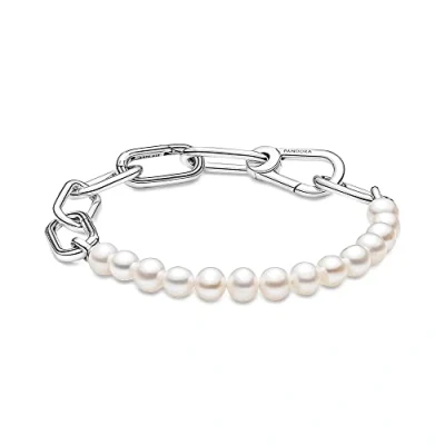Immagine di PANDORA ME Bracciale a maglie in argento Sterling con perla bianca coltivata d&#039;acqua dolce, 5