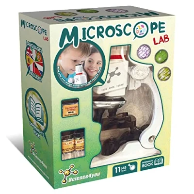 Immagine di Science4you Microscopio Lab: per Bambini + Manuale con Esperimenti 11 Strumenti di Laboratorio, Gioco e Regalo 6 7 8 9 10 12+ Anni