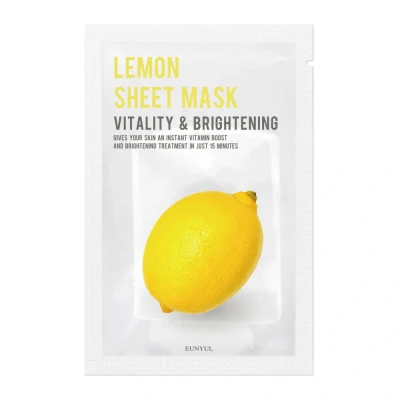 Immagine di [CONFEZIONE DA 10] EUNYUL Purity LIMONE Maschera in fogli Pack (22ml x 10pezzi) Cura della pelle coreana Ingredienti naturali idratanti per tutti i tipi di