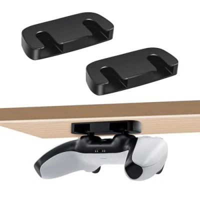 Immagine di Tolesum 2pcs Supporto Porta Joystick per PS5 Controller, Orizzontale Stand Controller di Gioco da Tavolo e Rack Stoccaggio con Nastro Adesivo PS4