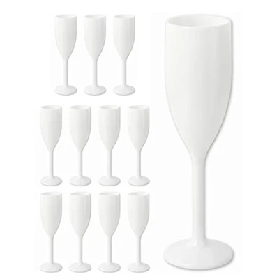 Immagine di Schramm® Mehrweg Sektgläser in weiß wählbar 6, 12, 24 Oder 48 Stück 160 ML Champagner Glas Sektflöten Sektkelch Stielglas Gläser Fassungsvermögen, Größe:12
