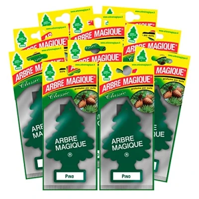 Immagine di Arbre Magique Mono, Profumatore Auto, Fragranza Pino, Profumazione Avvolgente e Fresca, Durata fino a 7 Settimane, Made in Italy, Confezione da 10 Pezzi