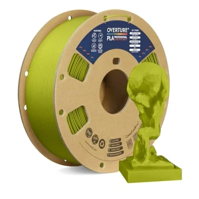 Immagine di OVERTURE PLA Plus (PLA+) Filamento 1.75mm, Toughness Enhanced Roll, Professionale Tenacia, 1kg Filamento(2.2lbs), Precisione Dimensionale 99% Probabilità +/ 0.03 mm (Verde Oliva)