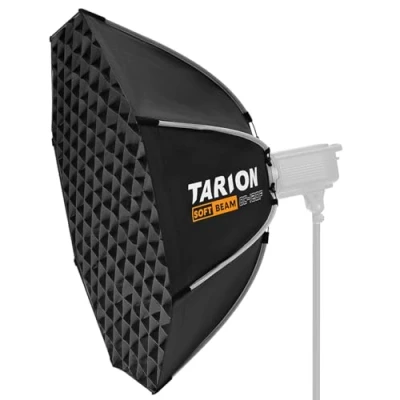 Immagine di TARION Softbox per fotografia con supporto Bowens: 120 cm pieghevole Quick Release glitter ottagonale Soft Box studio fotografico flash luce softbeam (OC 120F)