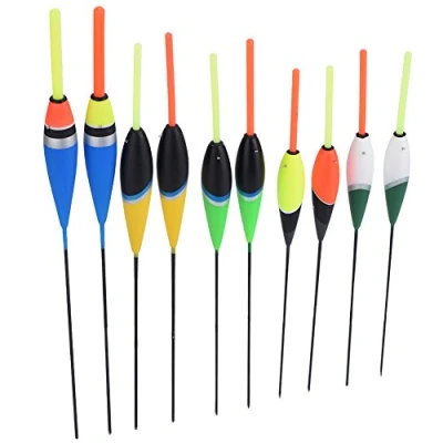 Immagine di DEWIN Canne da Pesca, 10 Pezzi Cassetta Pesca Galleggianti Colorati per Alla Carpa Ganci Bobber Accessori Attrezzatura Galleggiante D&#039;acqua Dolce