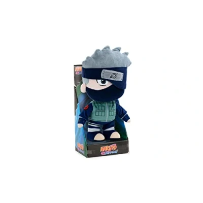 Immagine di Peluche dei Personaggi di Naruto 25cm Naruto, Kakashi, Sasuke, Kurama, Six Path Edizione da Collezione Qualità Super Soft (25cm con Display, Kakashi)