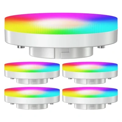 Immagine di ledscom.de 5 pezzi GX53 LED RGB, bianco caldo freddo (2900 6100 K), 6,6 W, 670lm, 107, Smart Home, WLAN, Alexa, opaco