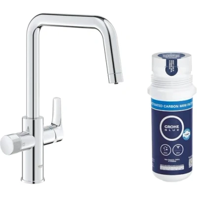 Immagine di GROHE BLUE Pure Start Starter Kit con filtro ai carboni attivi, sistema per la filtrazione dell&#039;acqua, cromo, 30596000
