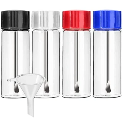 Immagine di iSnuff Flaconcini per campioni in vetro trasparente, capacità 5 ml (1,35 Dram), confezione da 4