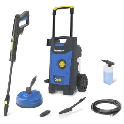Immagine di Michelin Idropulitrice MPX19ELP ad Alta Pressione per Auto ed Esterni Casa con Lavapavimenti e Spazzola Fissa max. 140 bar Portata 460 l/h Assorbimento 1900 W