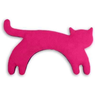 Immagine di CUSCINO RISCALDABILE Leschi per la pancia e schiena/Per collo, cervicale coliche dei neonati/Per microonde, con semi di grano/Minina gatta, rosa nero