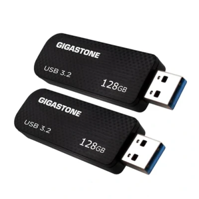 Immagine di Gigastone Chiavetta USB 128 GB Set da 2, Z30 3.2 Gen 1 Professional Serie, Senza cappuccio con design retrattile, compatibile interfaccia 2.0 / 3.0 3.1